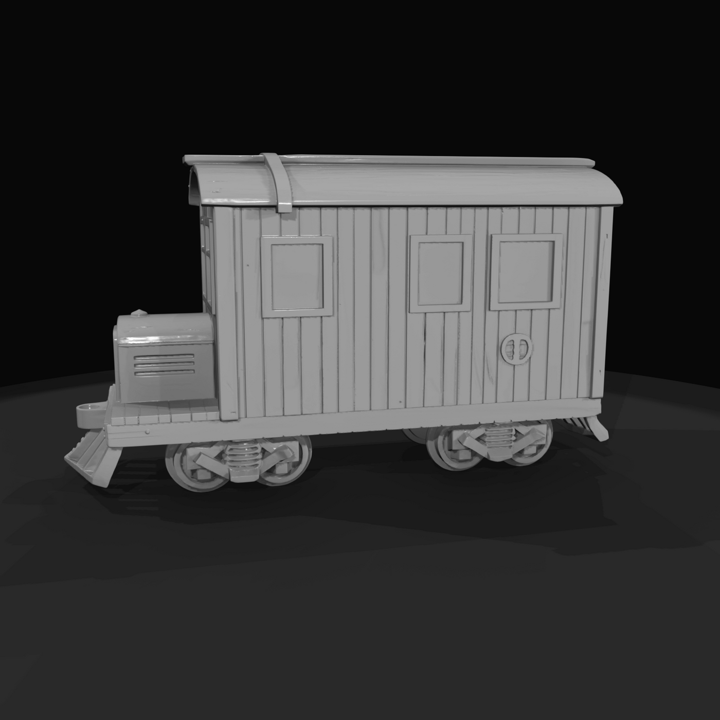Track speeder railway inspection car with wooden body Static