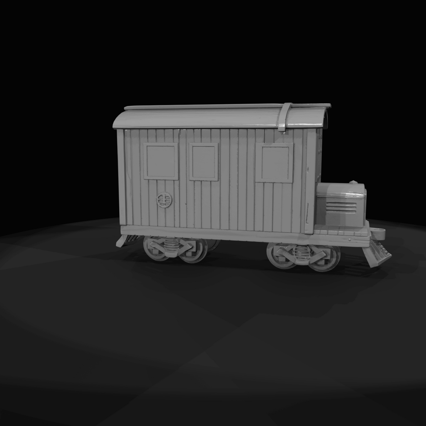 Track speeder railway inspection car with wooden body Static