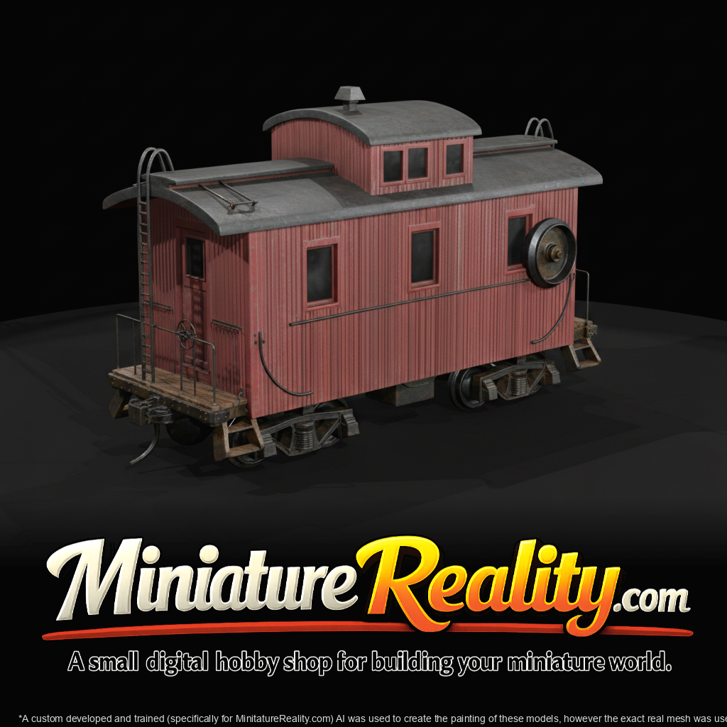 HO-scale passenger/caboose model
