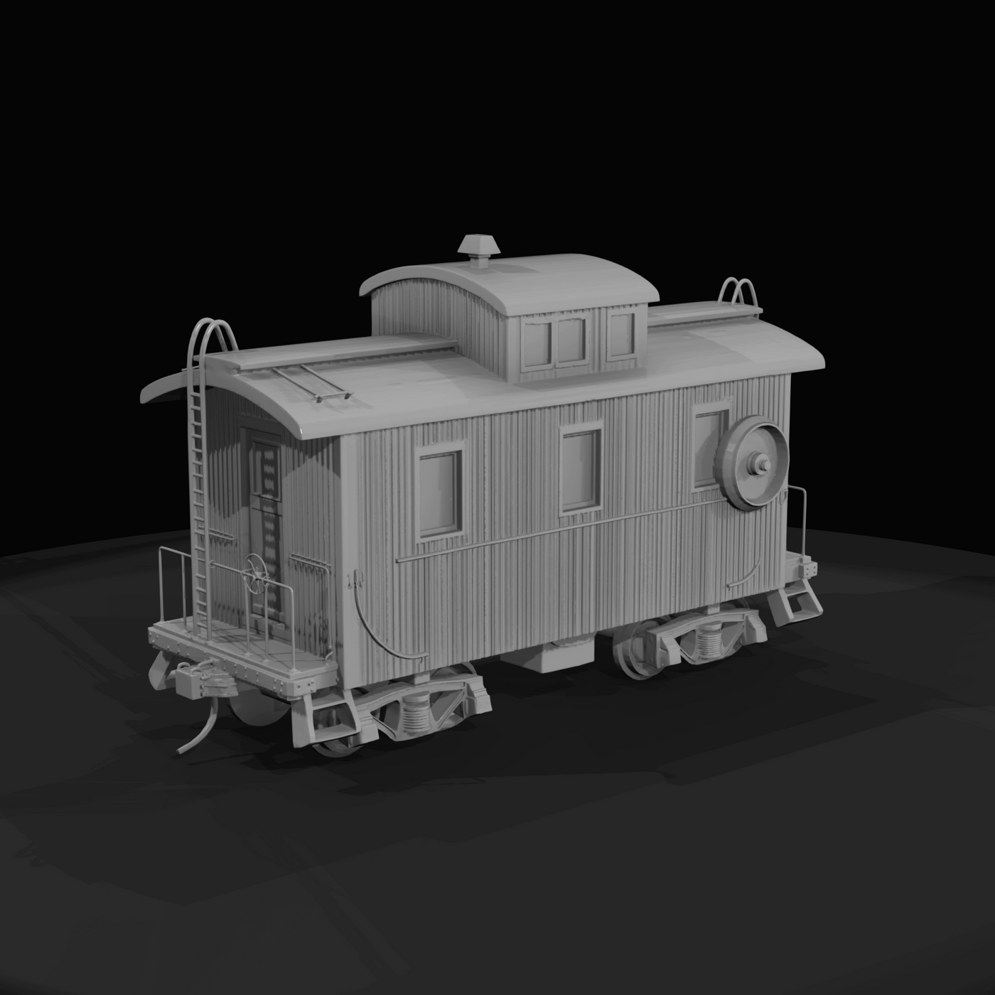 HO-scale passenger/caboose model