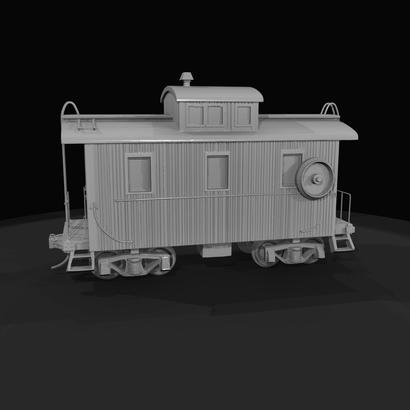 HO-scale passenger/caboose model