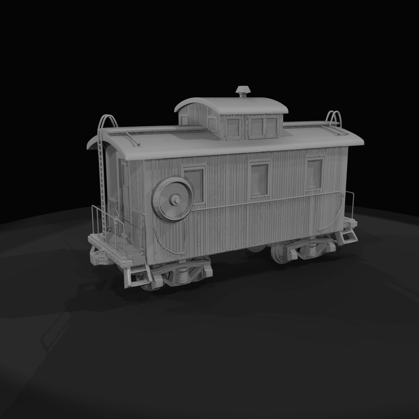 HO-scale passenger/caboose model