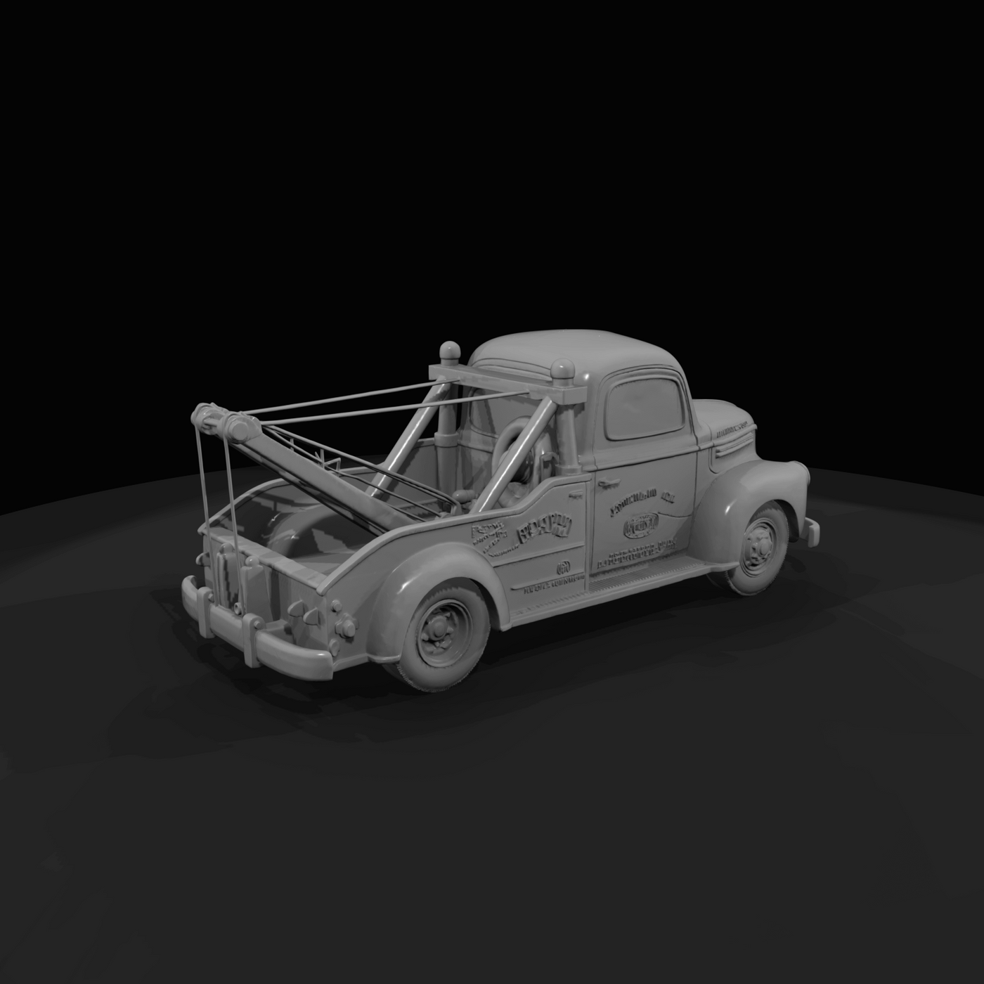 1940s vintage tow truck (classic pickup wrecker)