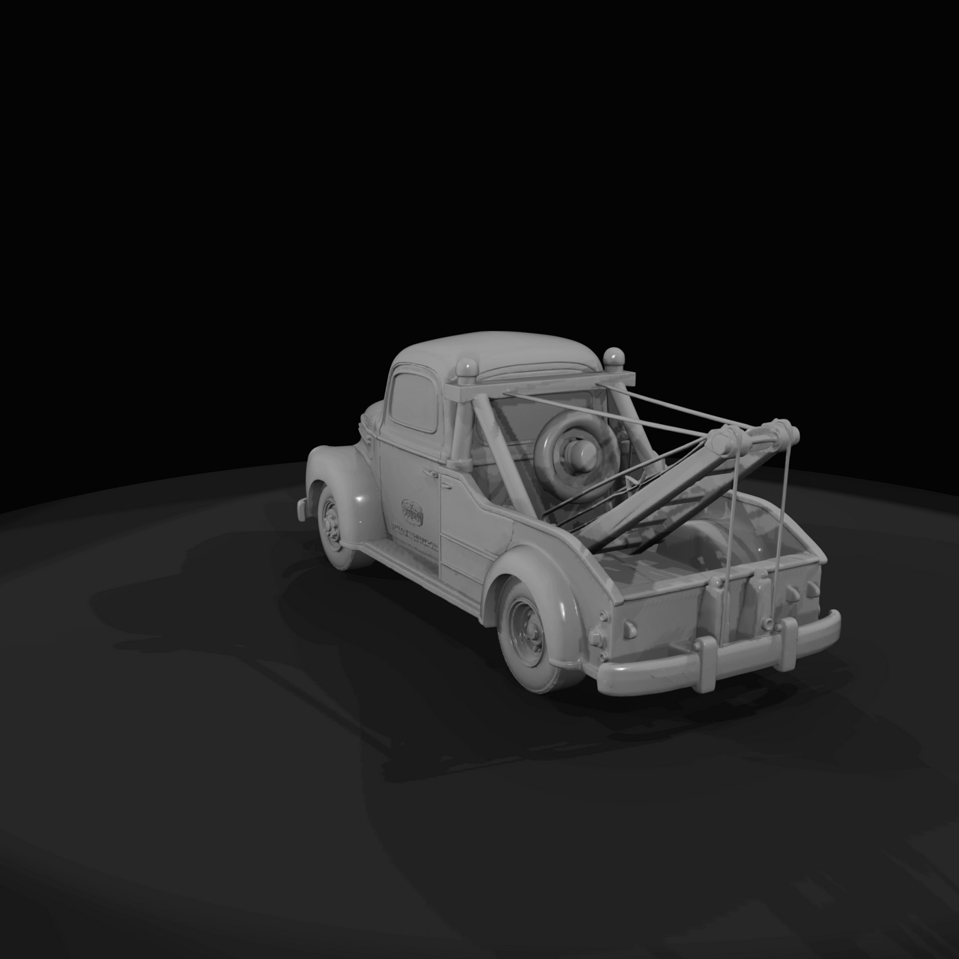 1940s vintage tow truck (classic pickup wrecker)
