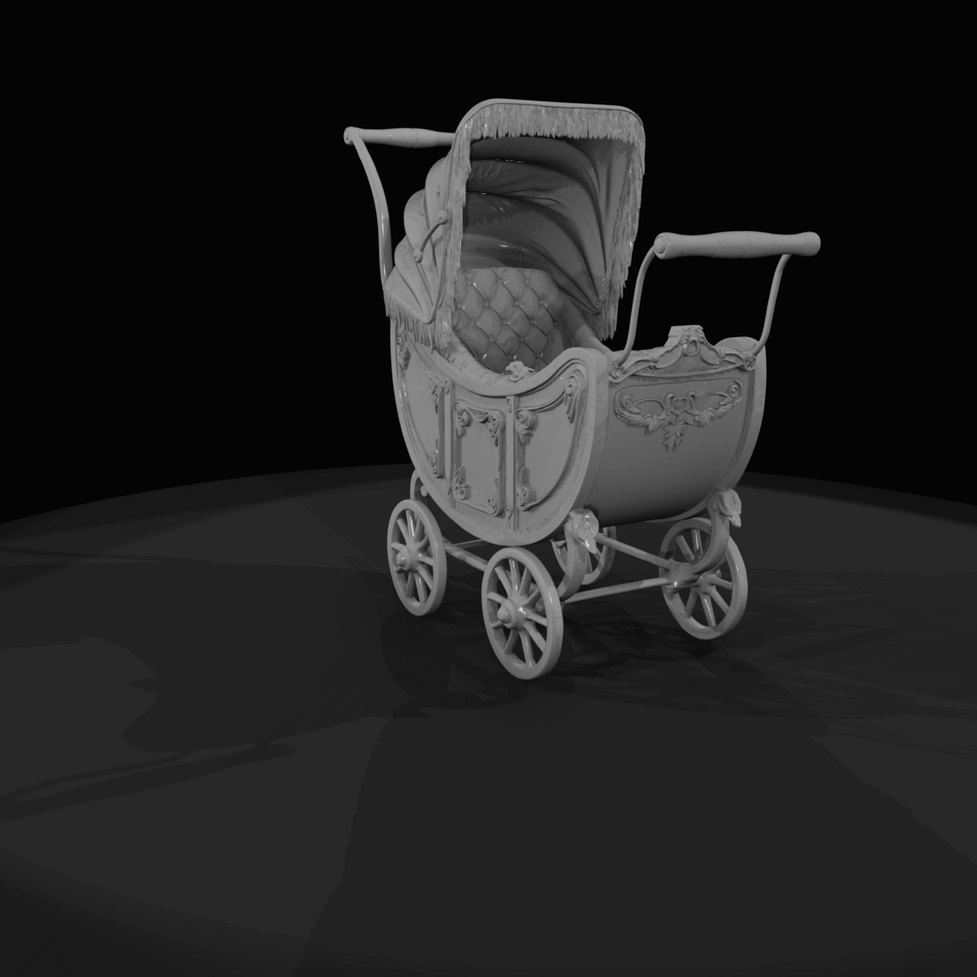 Vintage High End Pram Baby Buggy