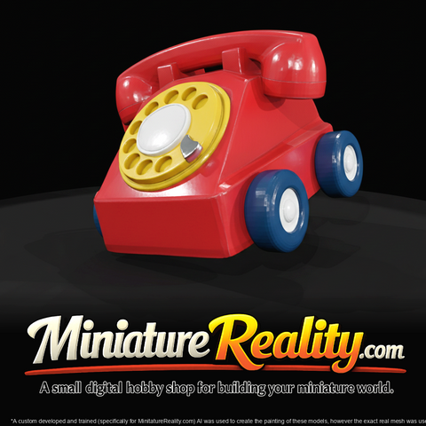 Toy rotary telephone pull-toy (1960s)