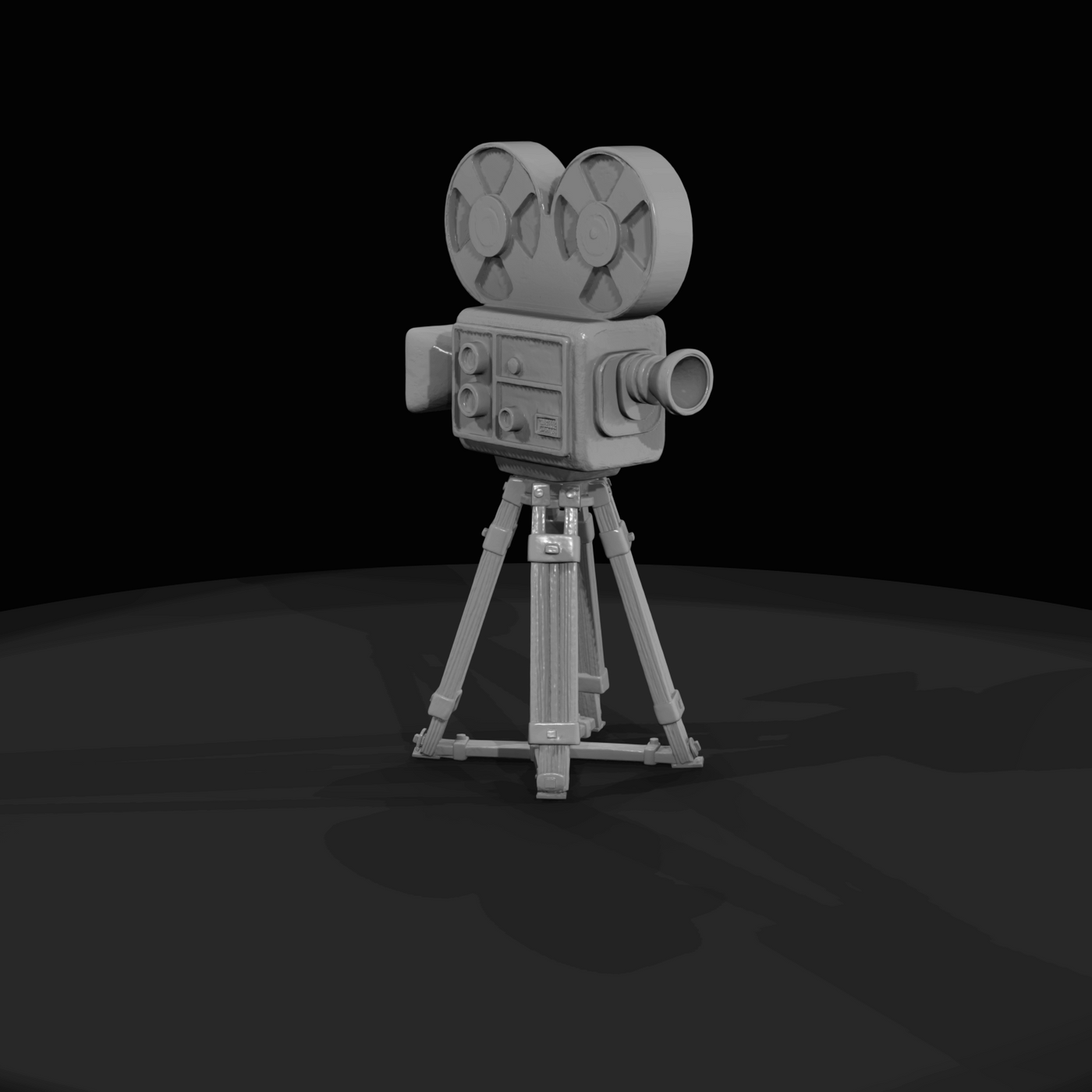 Vintage Motion Picture On Wooden Tripod (1950s)