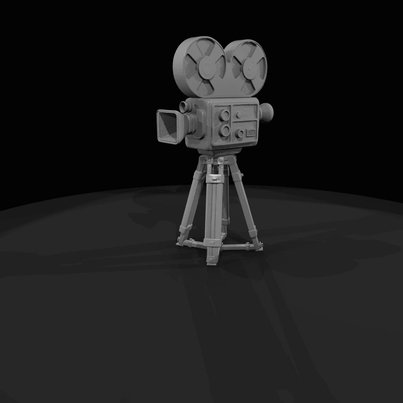 Vintage Motion Picture On Wooden Tripod (1950s)