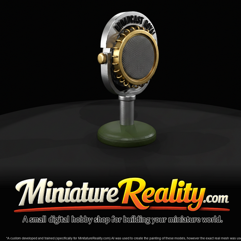 Vintage Tabletop Broadcast Microphone With 'on The Air' Sign (1940s)