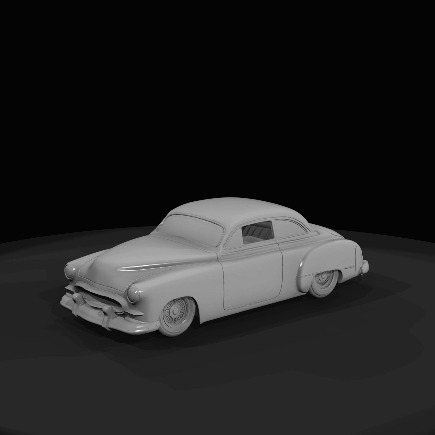 custom classic American coupe, heavily modified (1950s) — lead sled lowrider, 1950s base style
