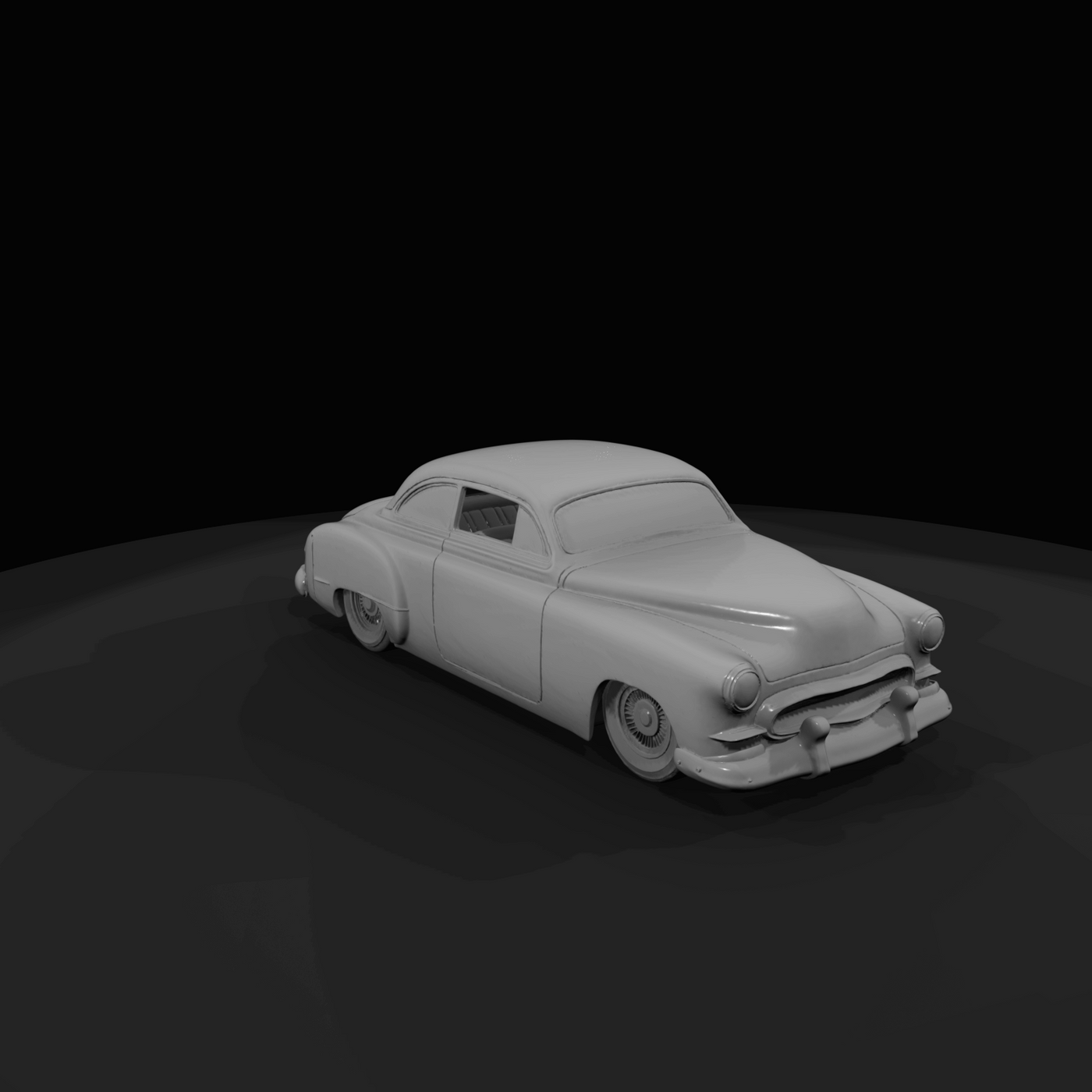 custom classic American coupe, heavily modified (1950s) — lead sled lowrider, 1950s base style