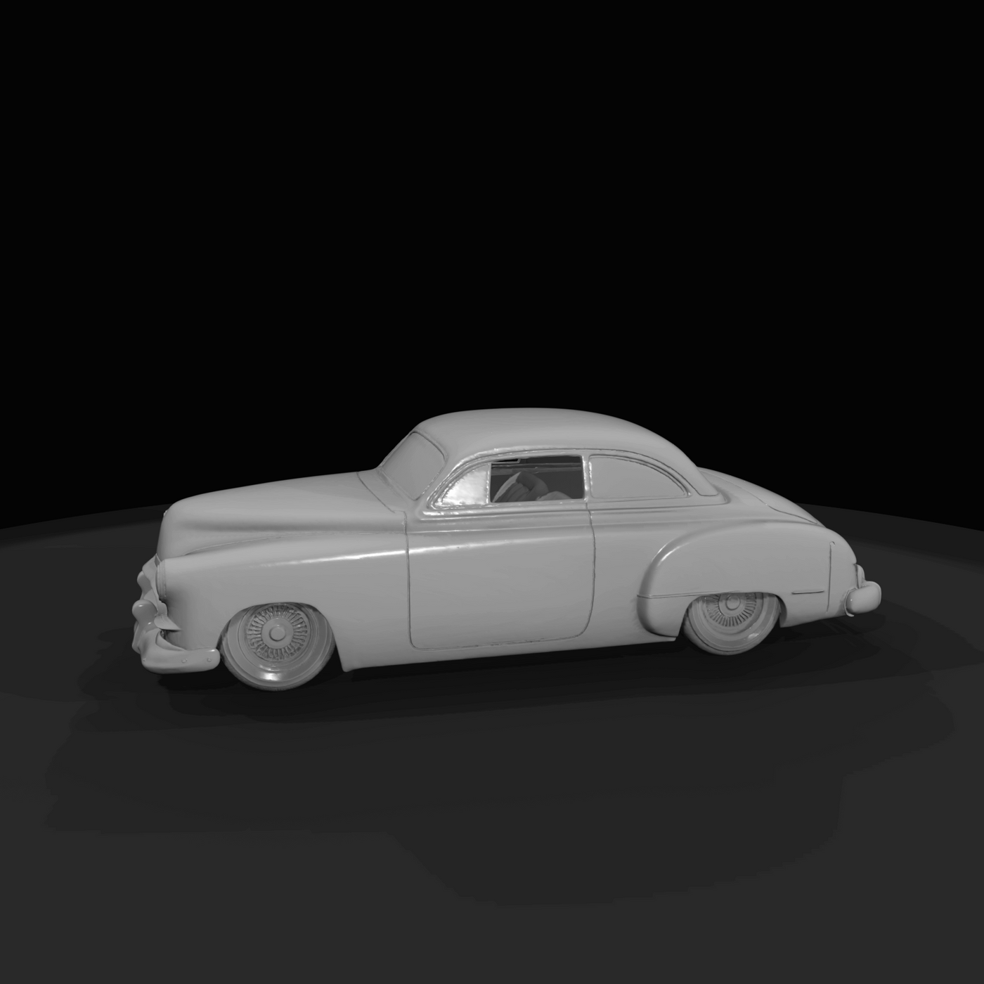 custom classic American coupe, heavily modified (1950s) — lead sled lowrider, 1950s base style