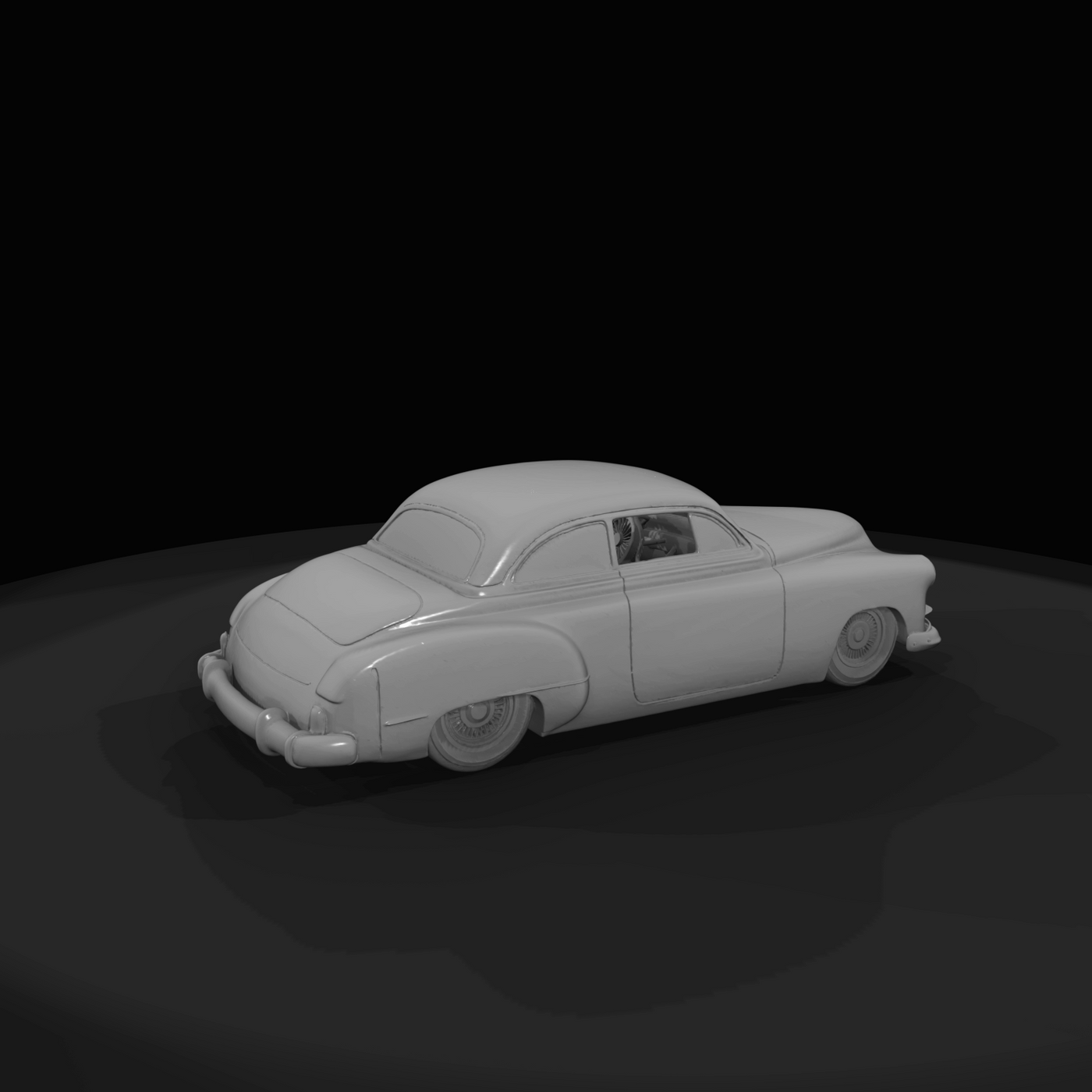 custom classic American coupe, heavily modified (1950s) — lead sled lowrider, 1950s base style