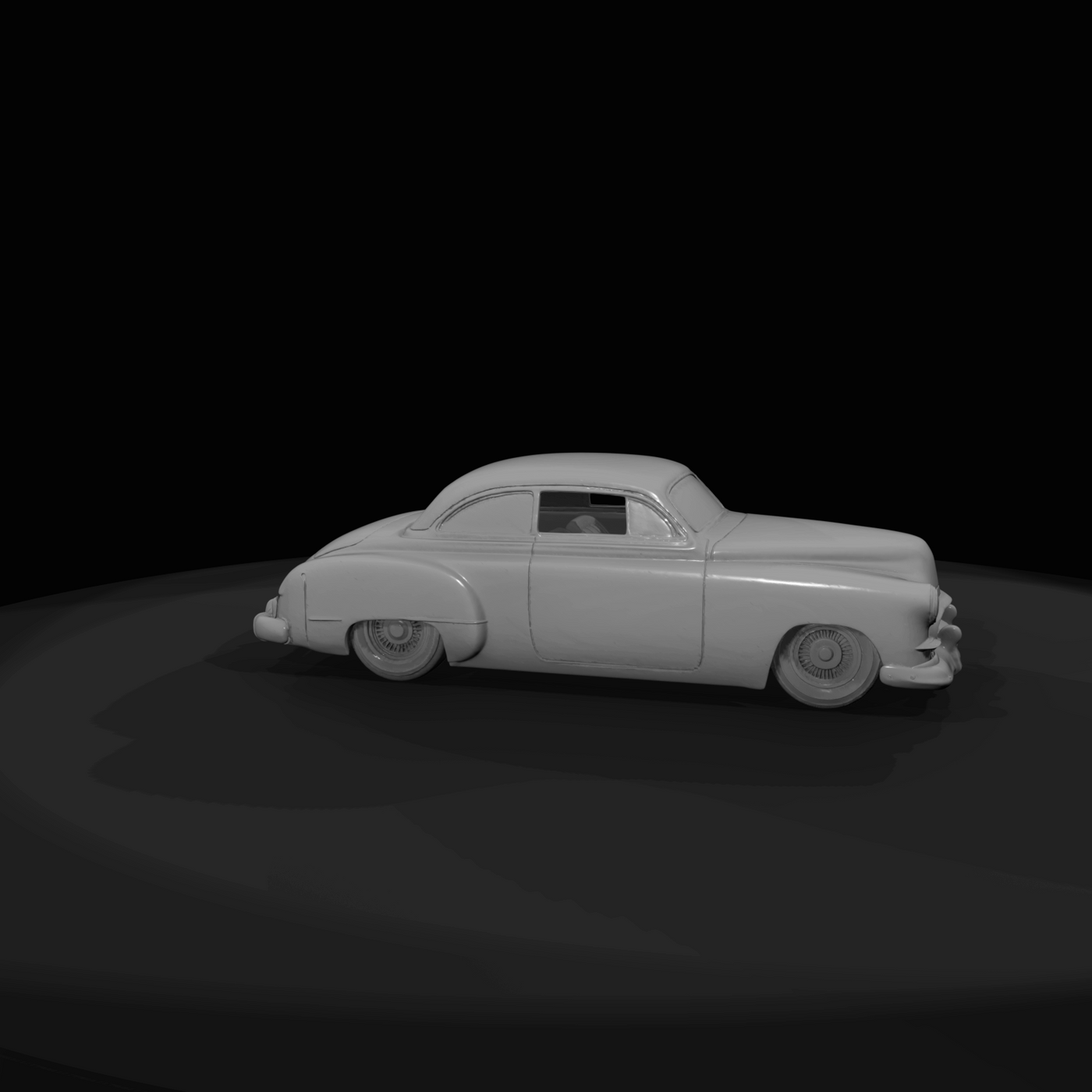 custom classic American coupe, heavily modified (1950s) — lead sled lowrider, 1950s base style