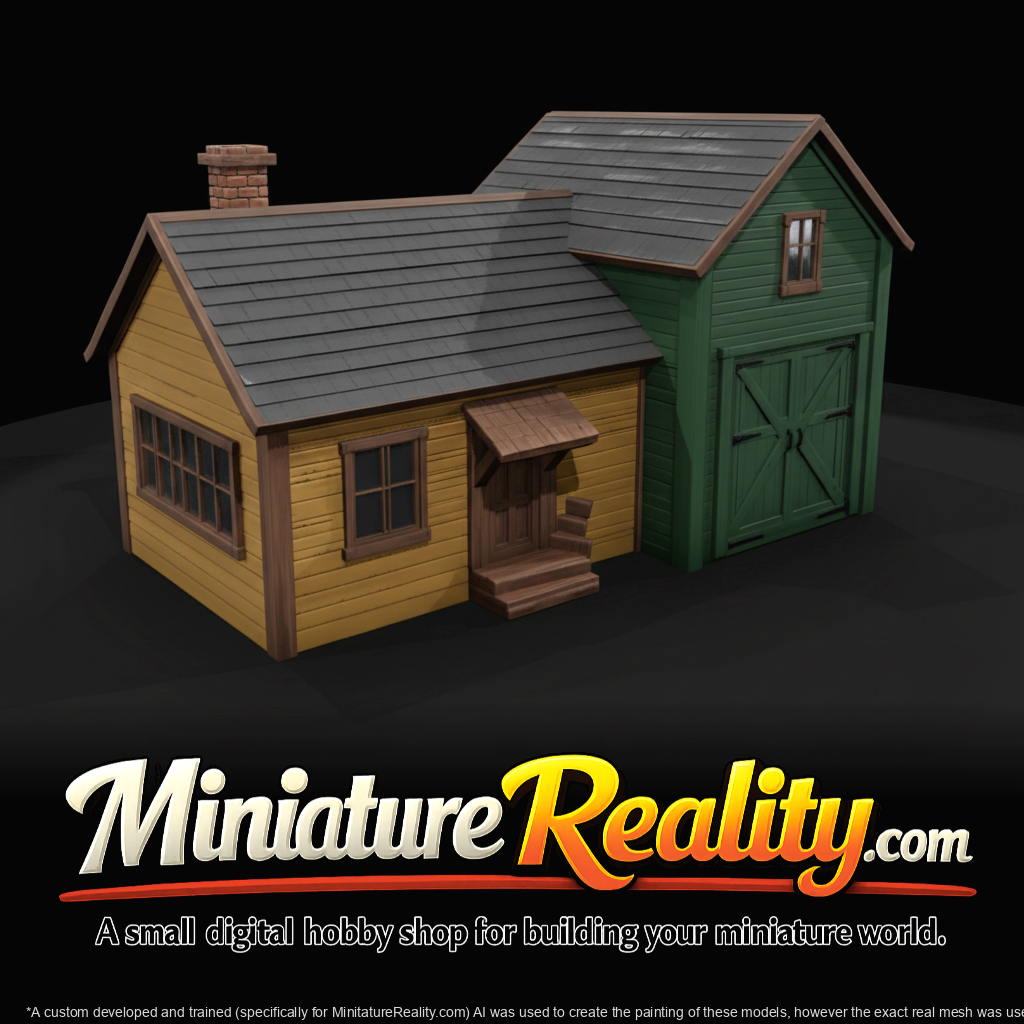 Small wooden house with workshop