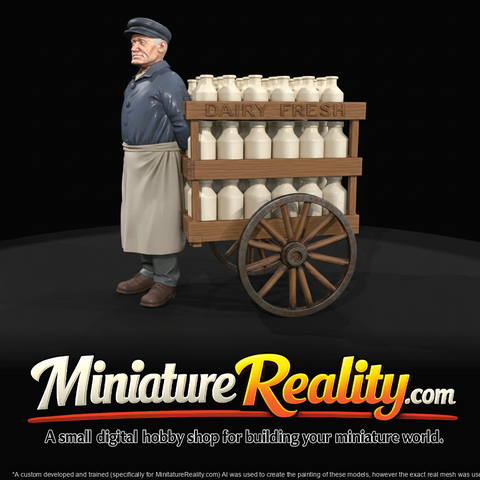 Milk Delivery Cart With Milkman (estimated)