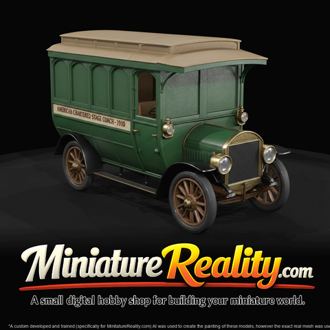 early 20th-century motor omnibus bus (1900s–1910s) — wooden coach body, vintage passenger transit
