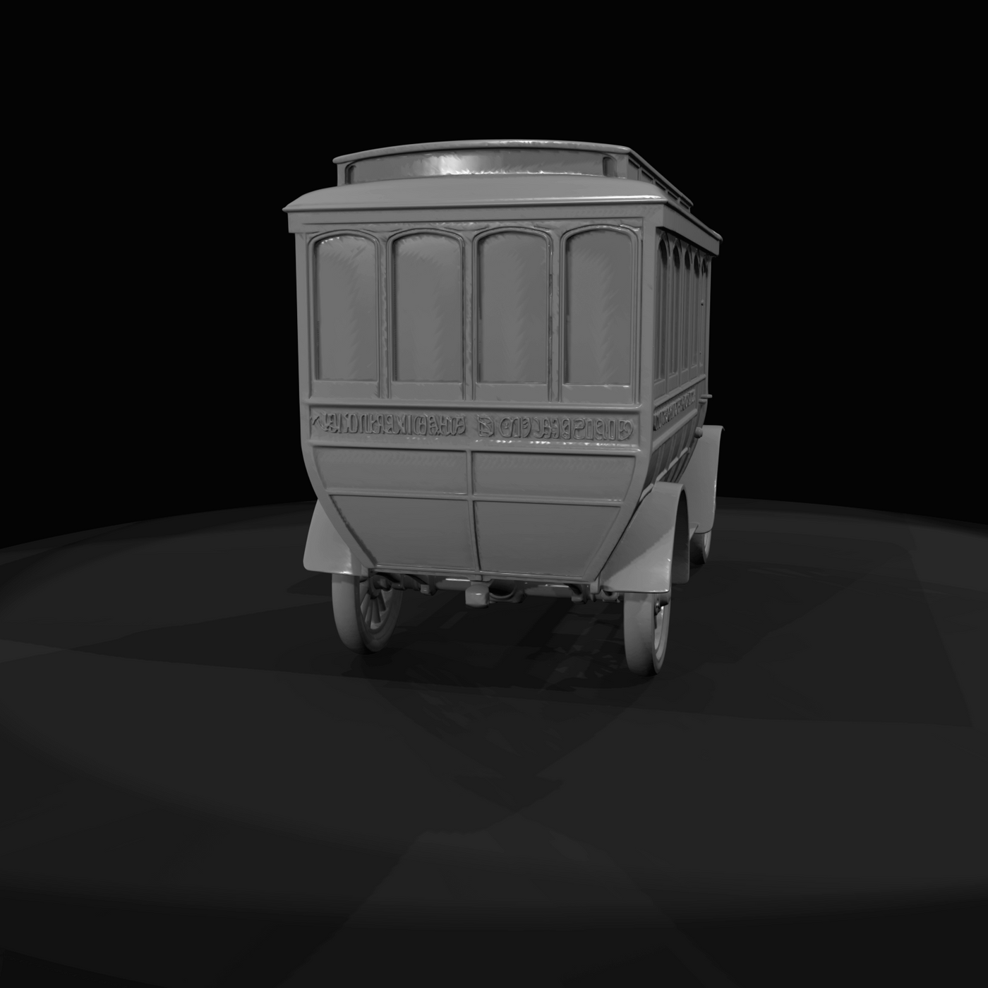 early 20th-century motor omnibus bus (1900s–1910s) — wooden coach body, vintage passenger transit