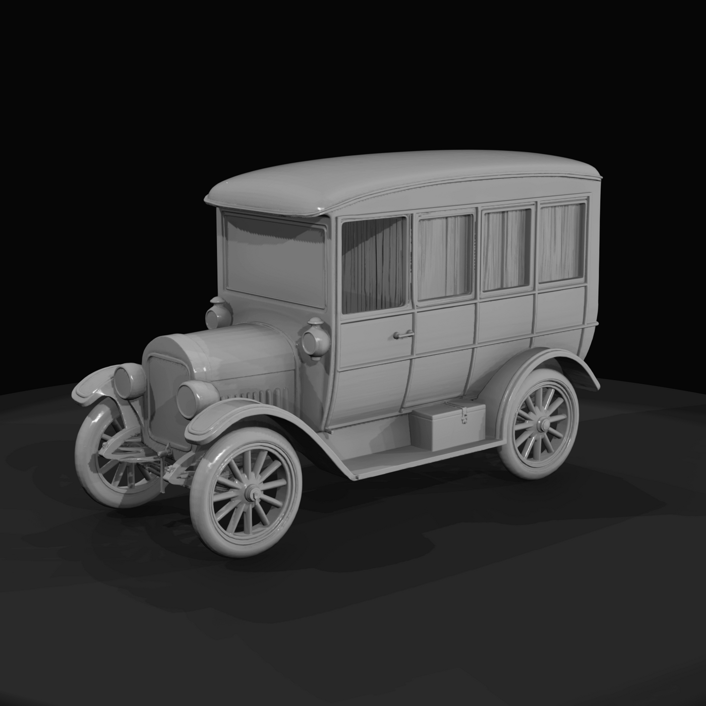 early 20th-century enclosed motorbus / delivery van