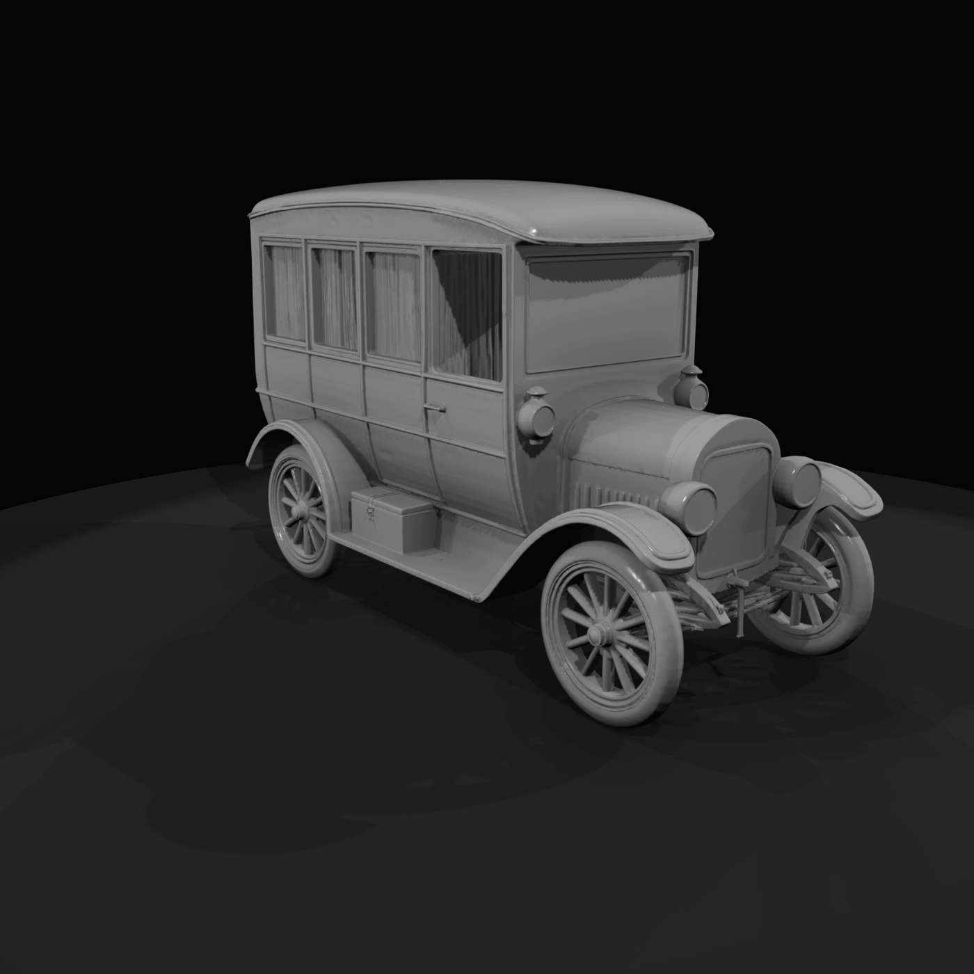 early 20th-century enclosed motorbus / delivery van