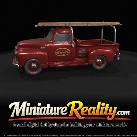 1940s Chevrolet vintage pickup truck, paint company service (1940s) — advertising livery, green