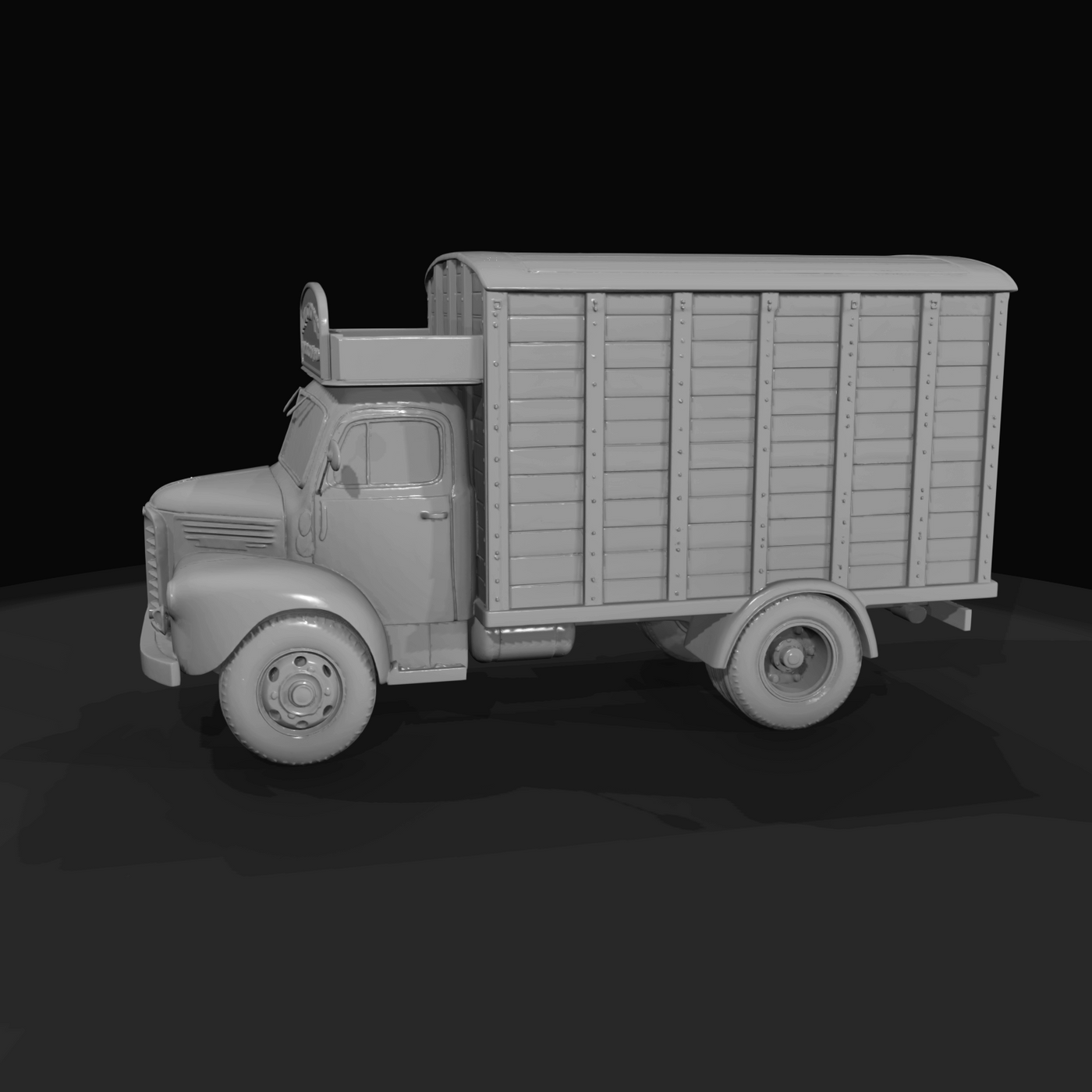 Bedford-style cattle lorry–livestock truck (1950s–1960s) — wood-paneled, Bartlett’s sign, British market