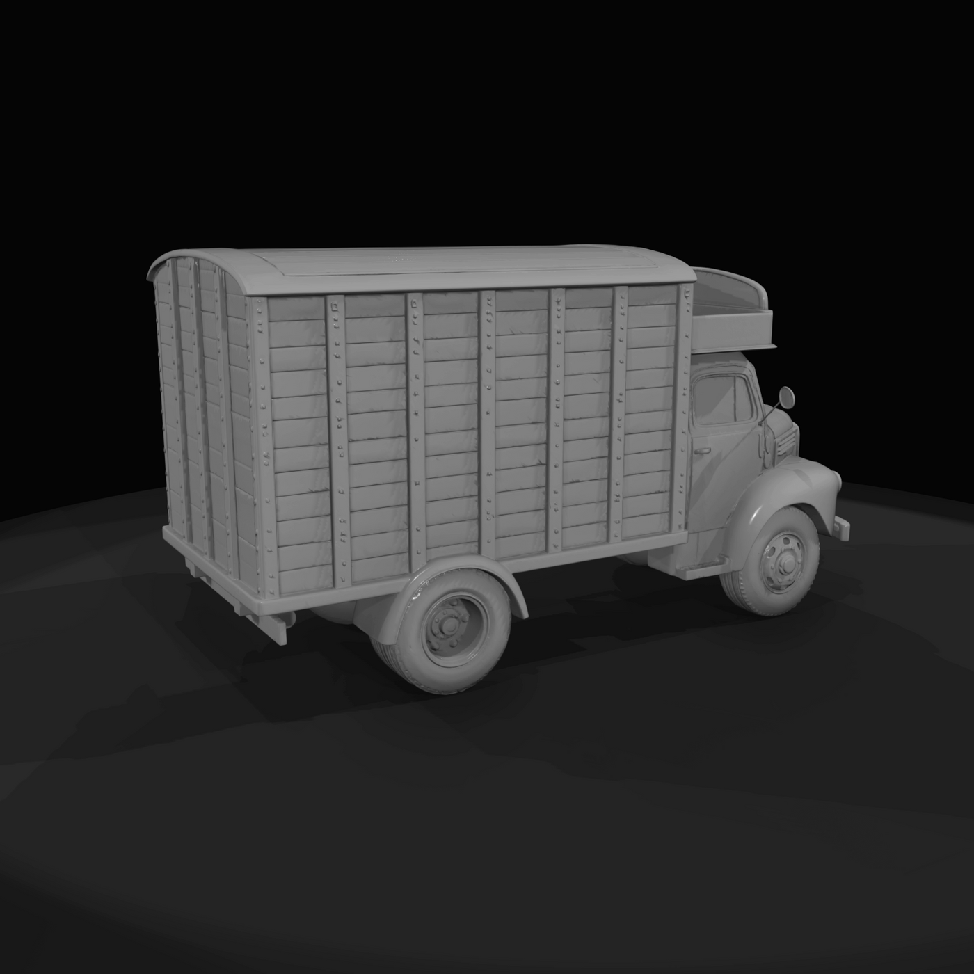 Bedford-style cattle lorry–livestock truck (1950s–1960s) — wood-paneled, Bartlett’s sign, British market