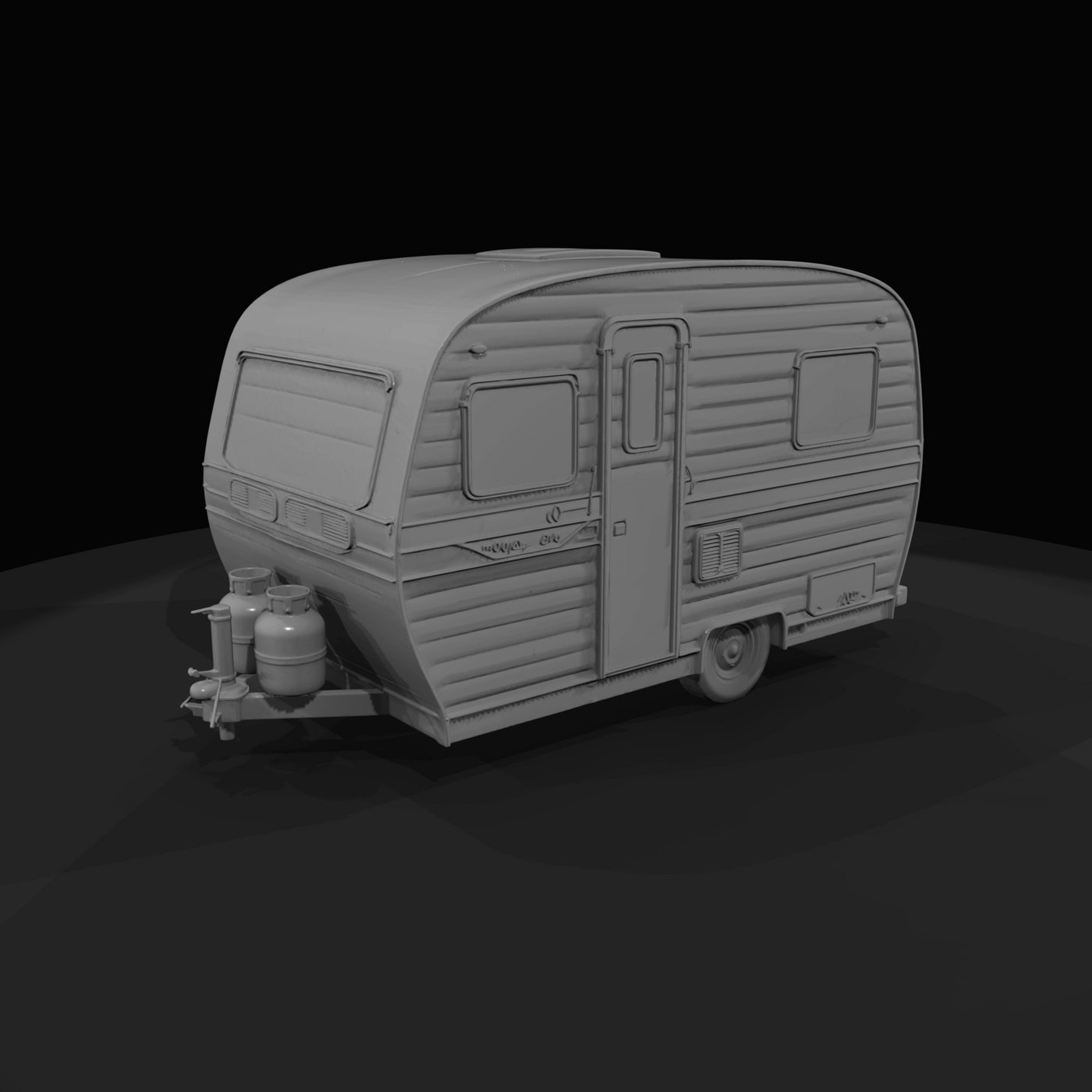 road towable caravan / travel trailer with A-frame hitch