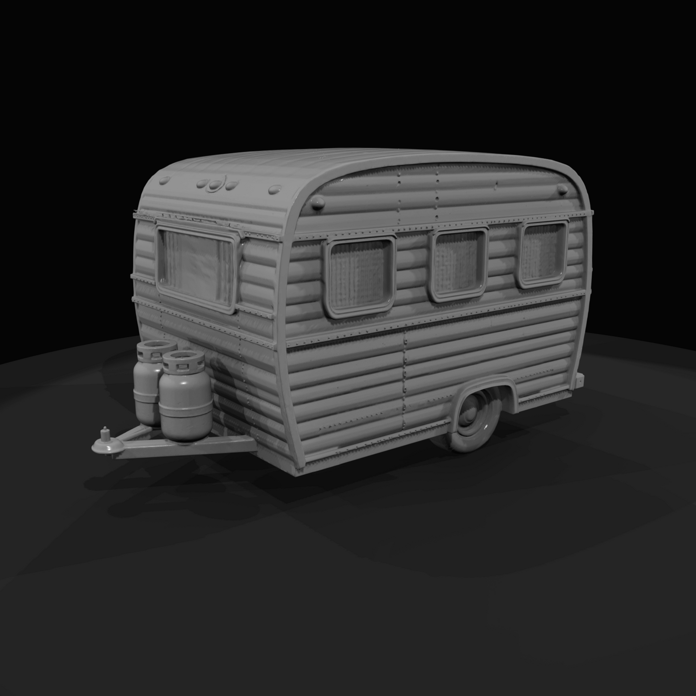 Small Ribbed Side Vintage Travel Trailer