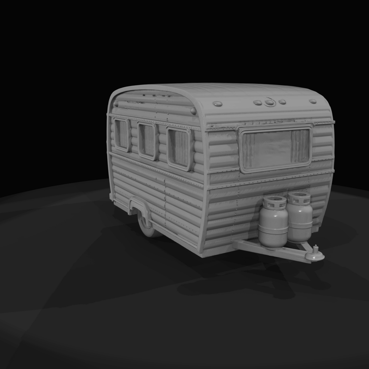 Small Ribbed Side Vintage Travel Trailer