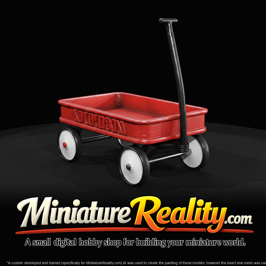antique wooden child’s pull wagon (1890s–1920s) — ‘Bulletin’ lettering, vintage handcart toy