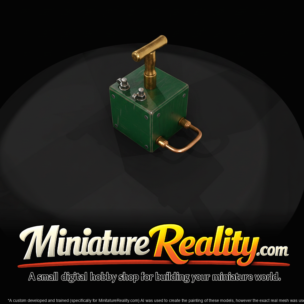 Wooden Box With Vertical Post And T Handle (estimated)