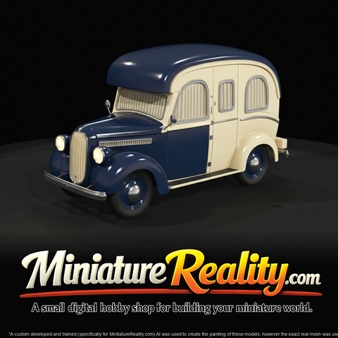 Likely a small 1930s passenger estate or panel van (stylized, not a specific make/model)