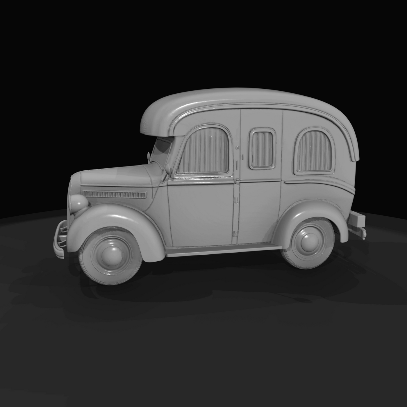 Likely a small 1930s passenger estate or panel van (stylized, not a specific make/model)