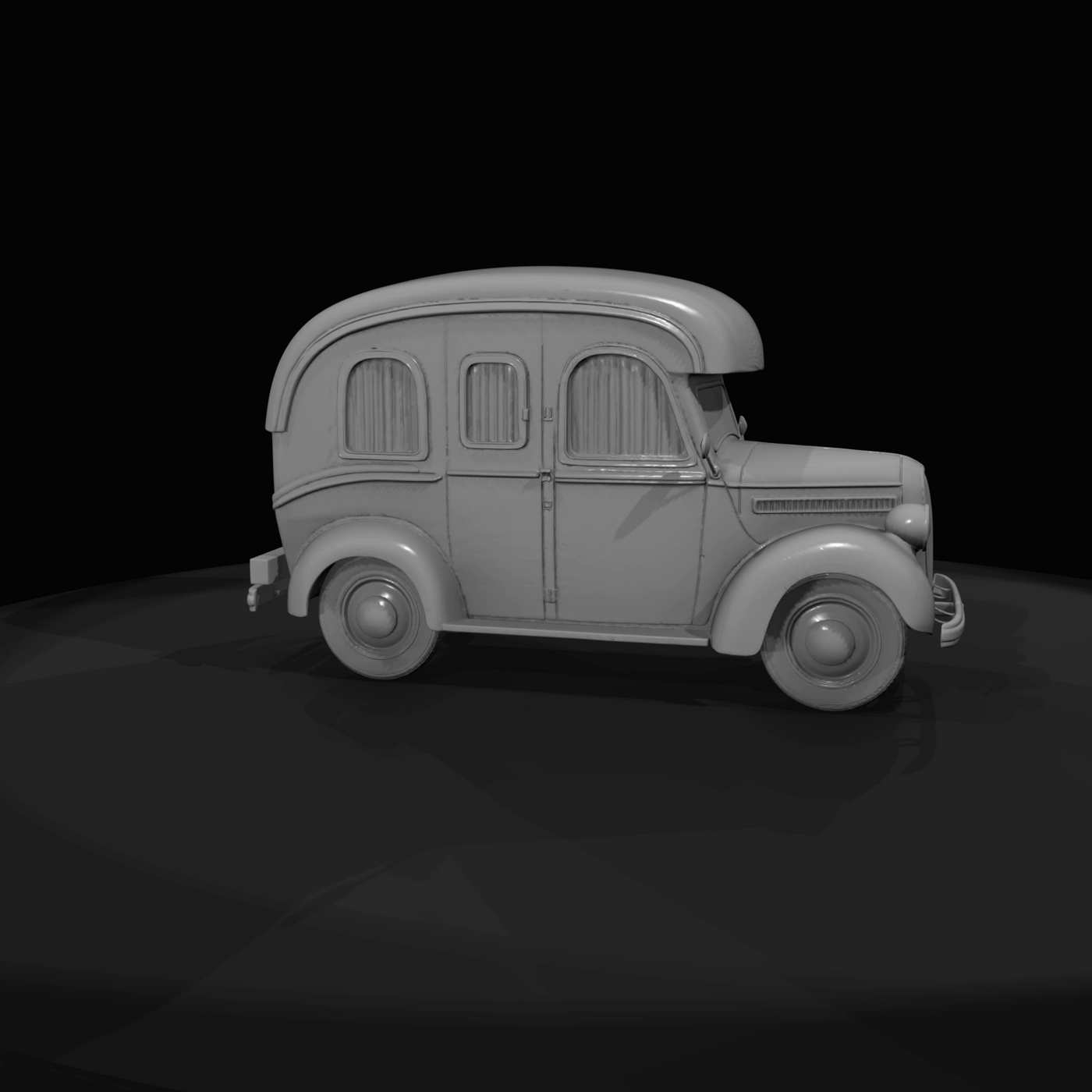 Likely a small 1930s passenger estate or panel van (stylized, not a specific make/model)