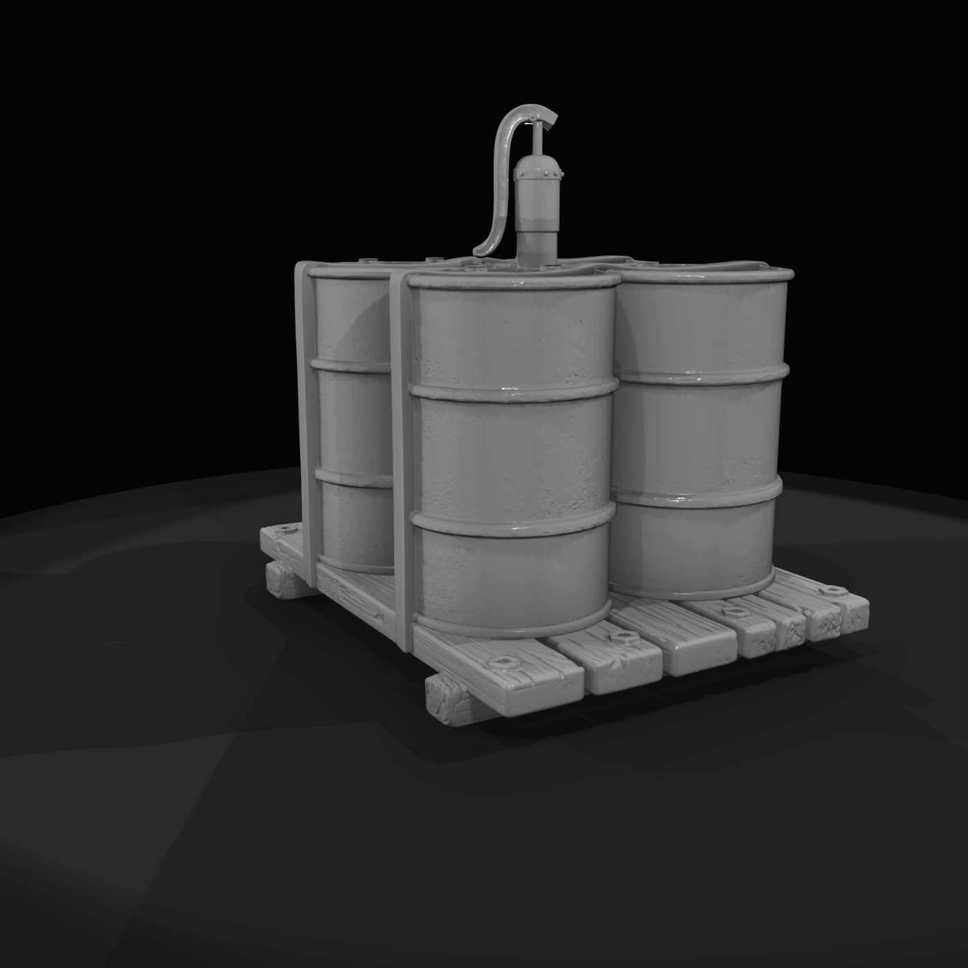 4 Oil Drums on Pallet