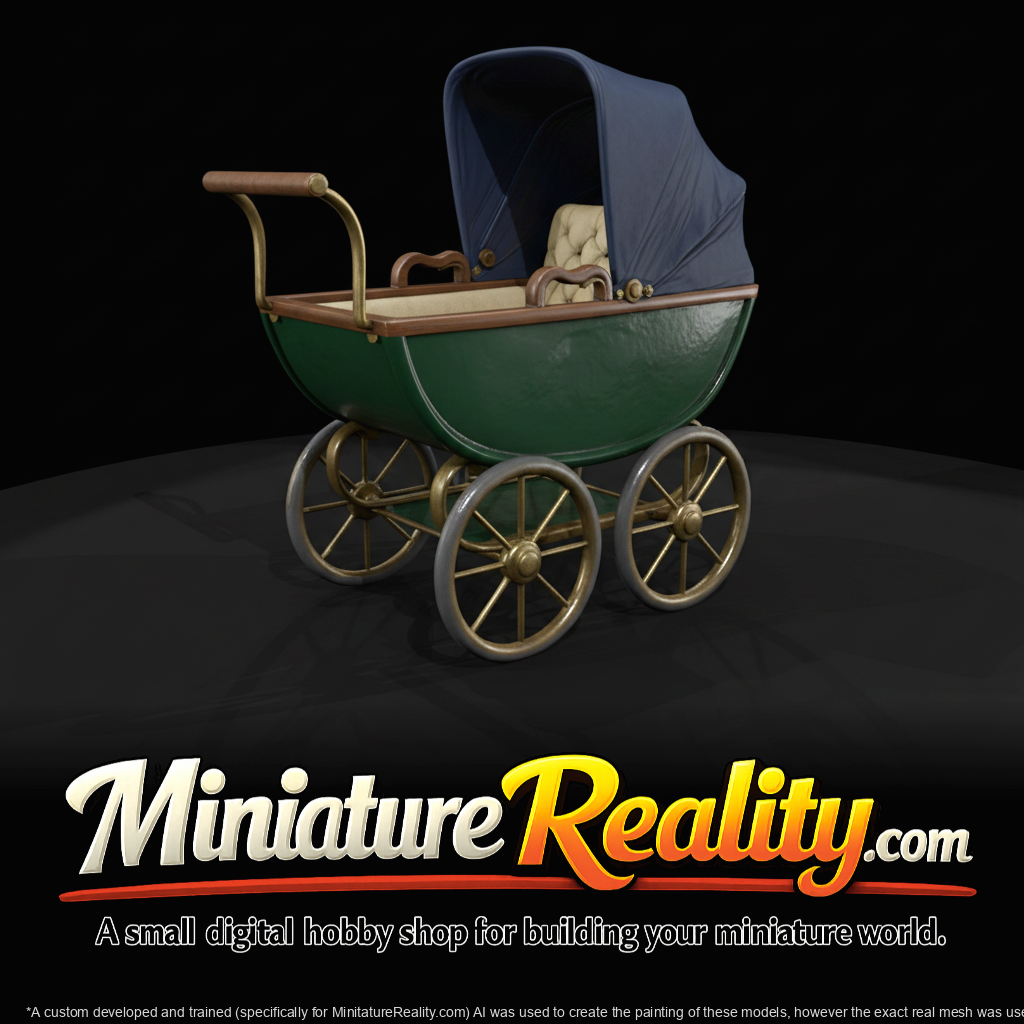 Antique Doll Pram Perambulator Doll Carriage (1890s-1910s)