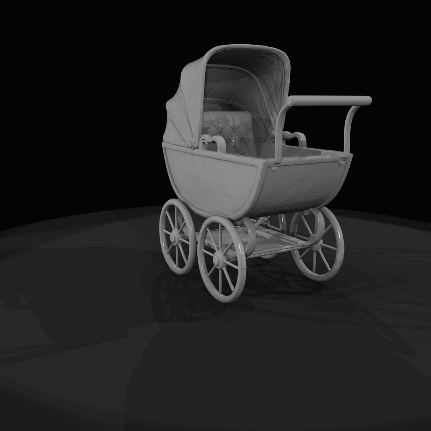 Antique Doll Pram Perambulator Doll Carriage (1890s-1910s)