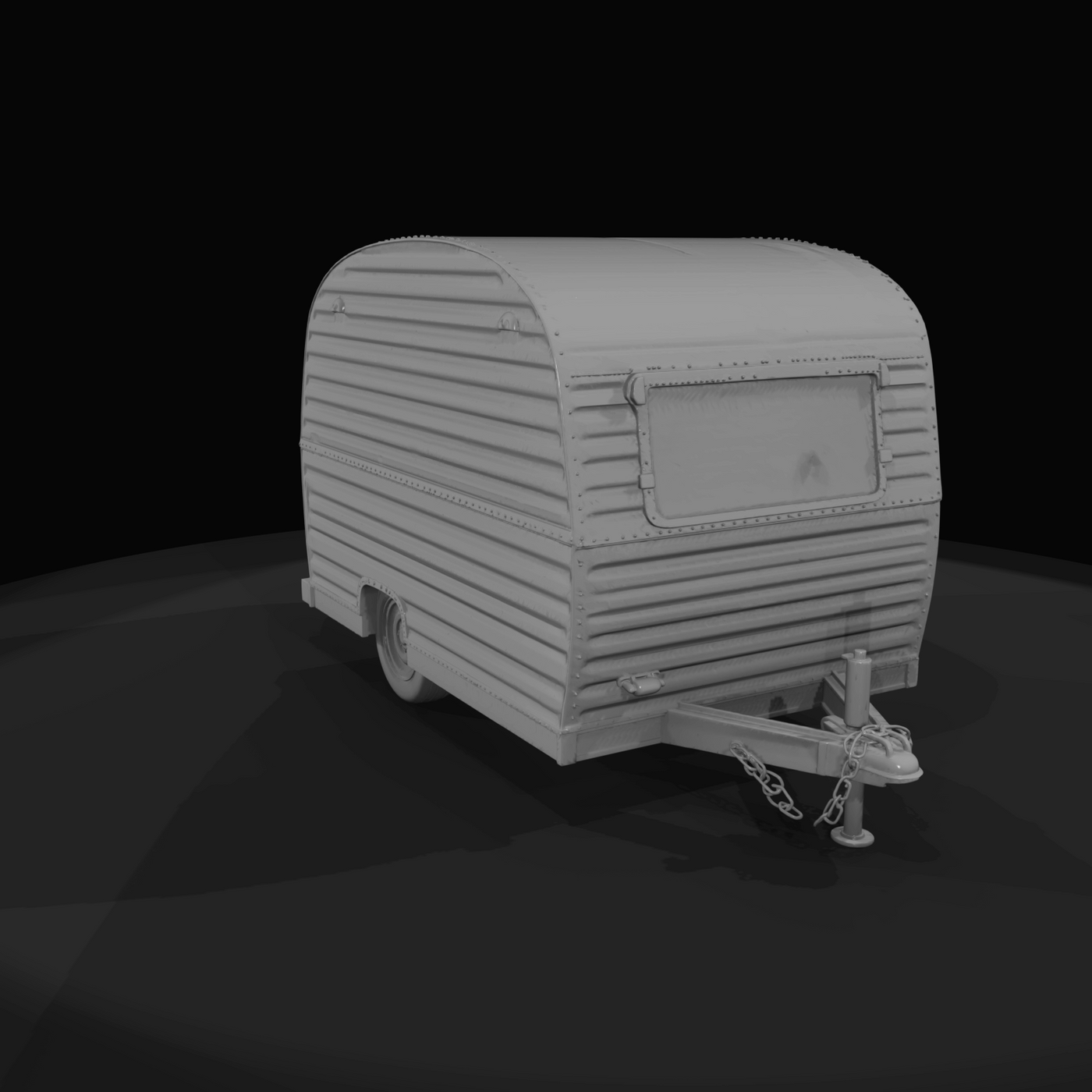 small single-axle travel trailer / camper