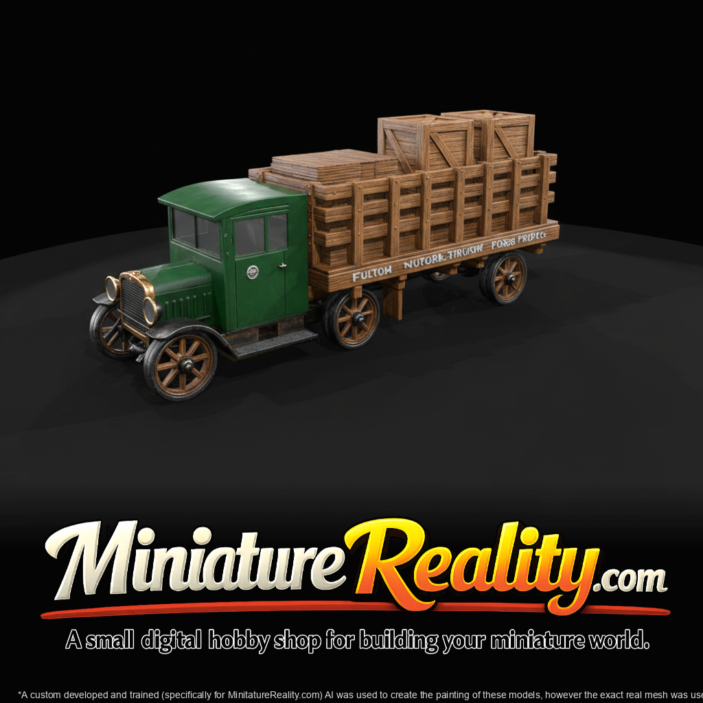 1920's Truck with Trailer of Crates