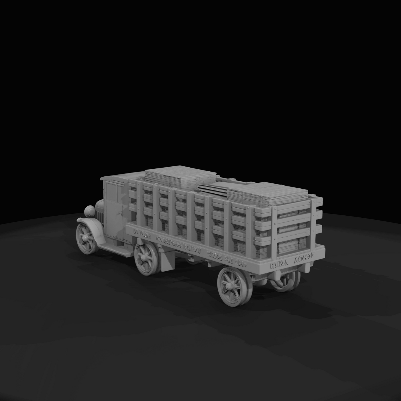 1920's Truck with Trailer of Crates