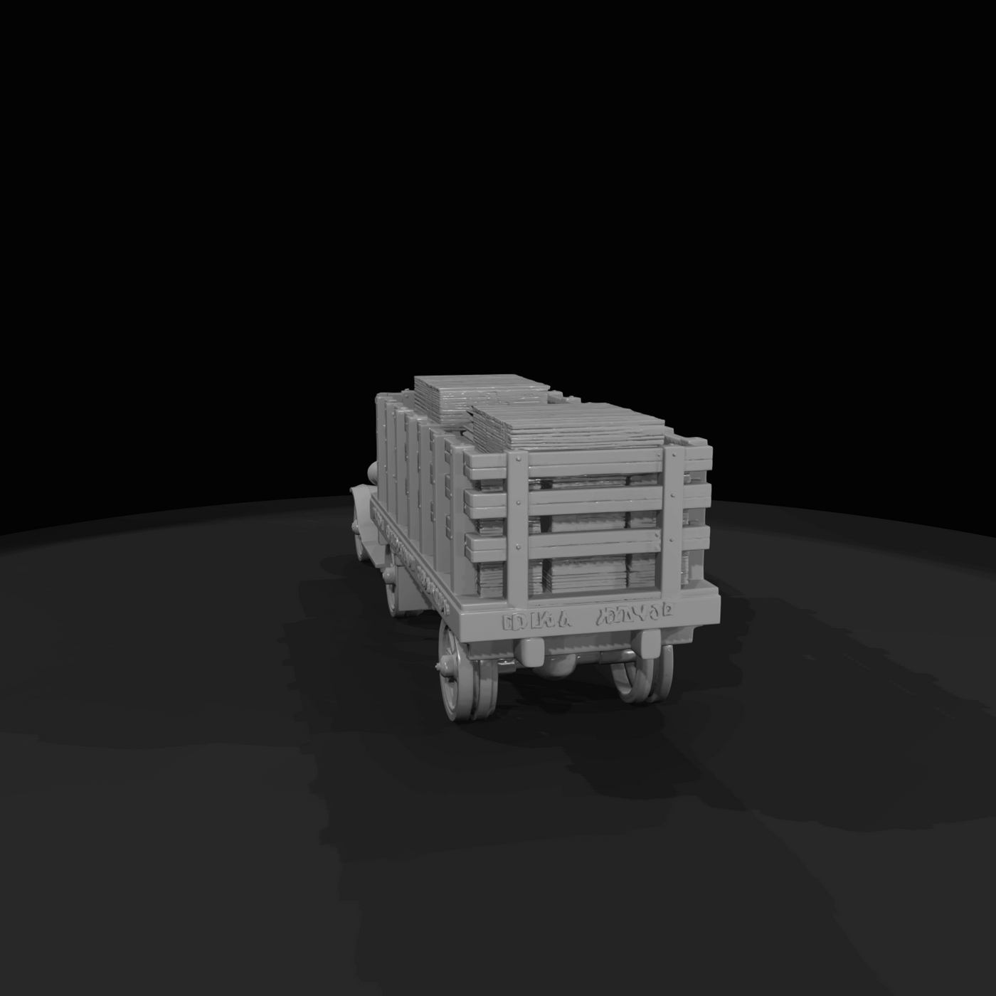 1920's Truck with Trailer of Crates