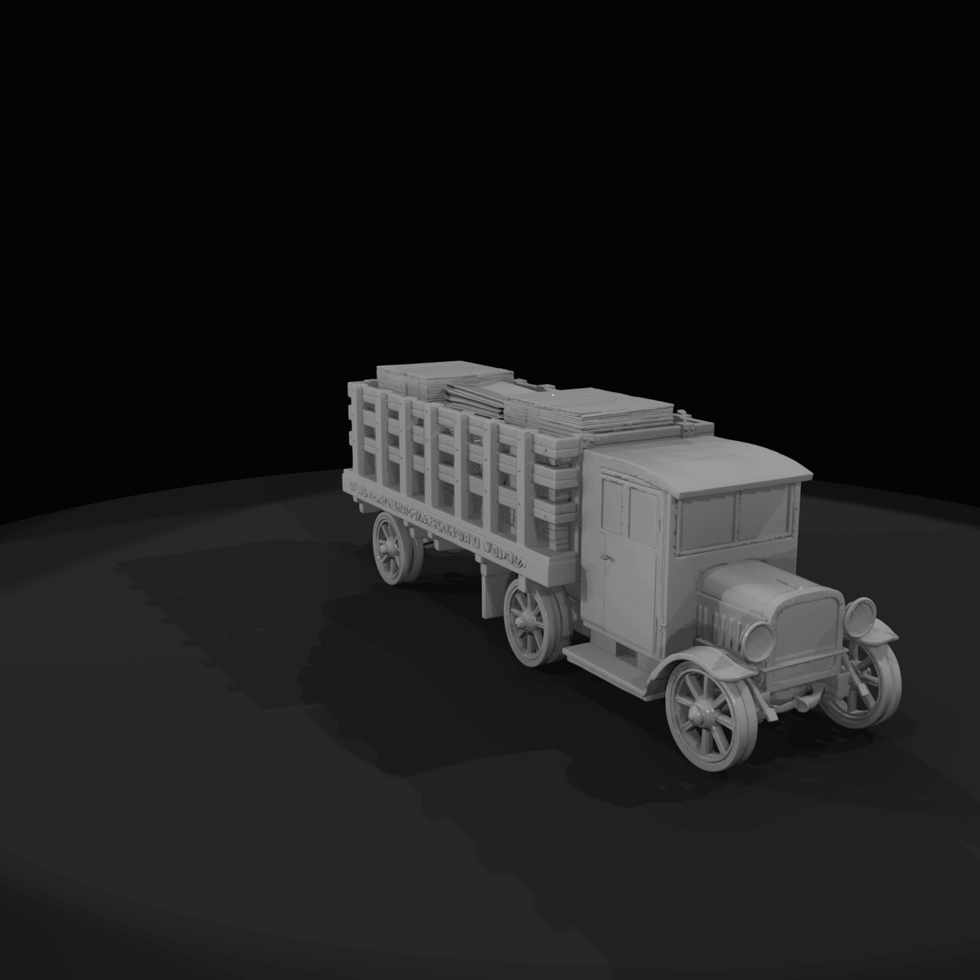 1920's Truck with Trailer of Crates
