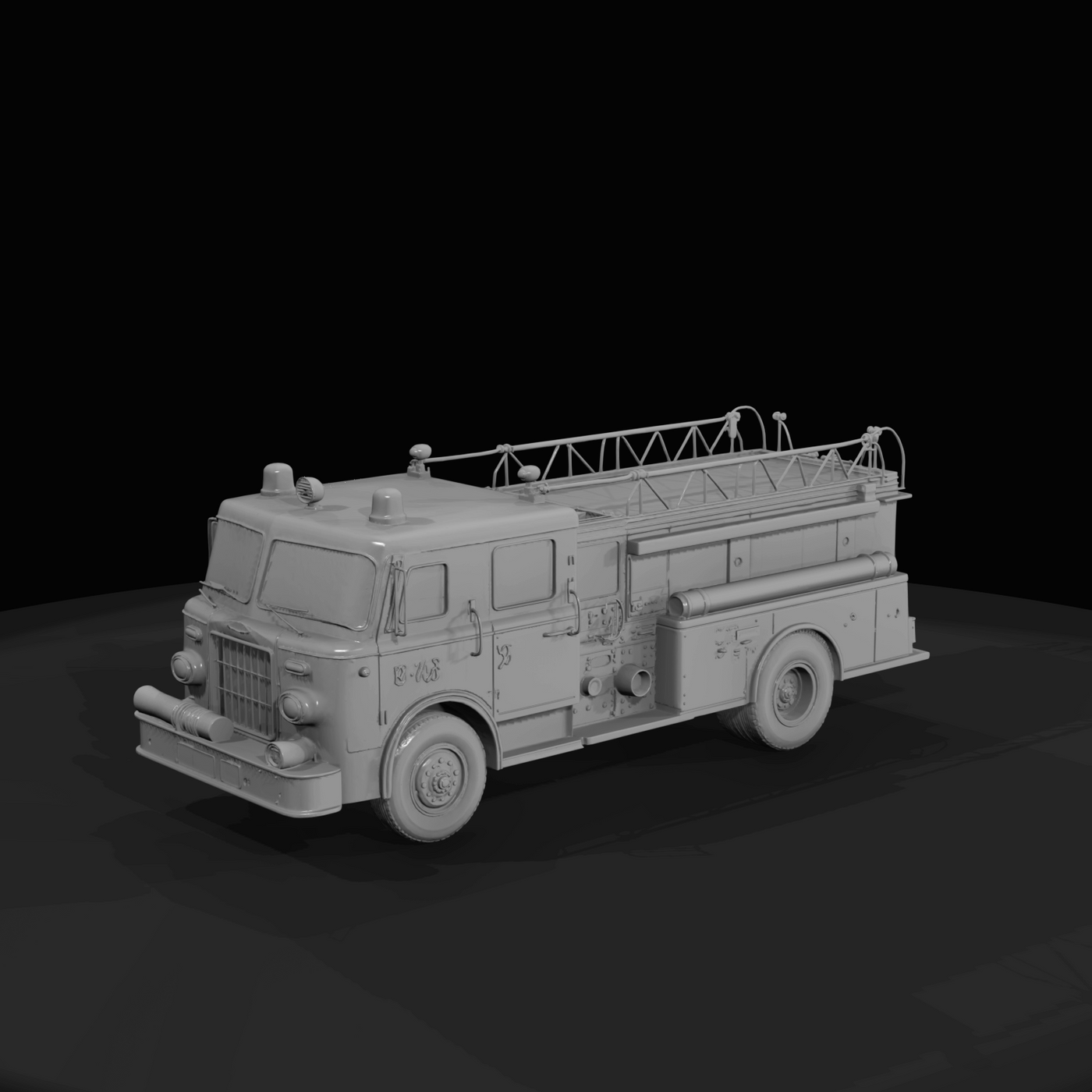 fire truck (aerial ladder truck)