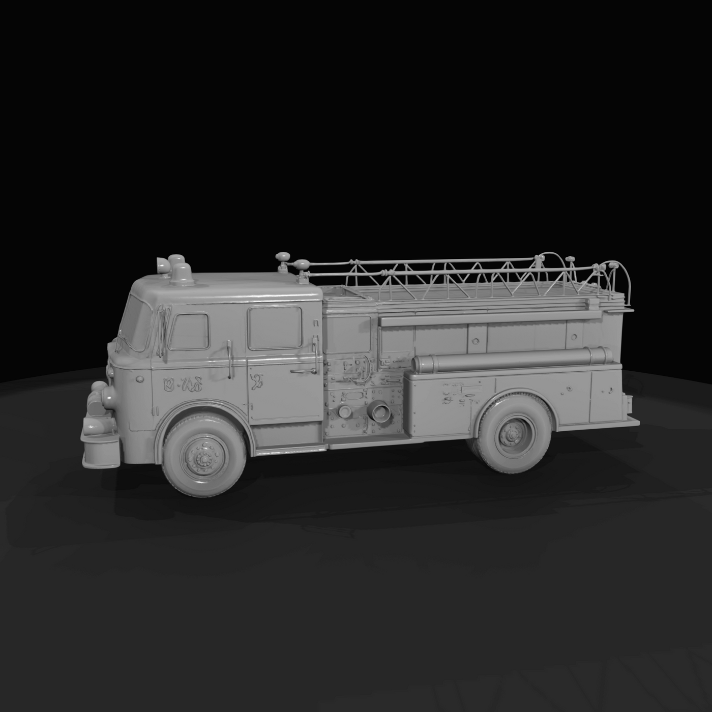 fire truck (aerial ladder truck)