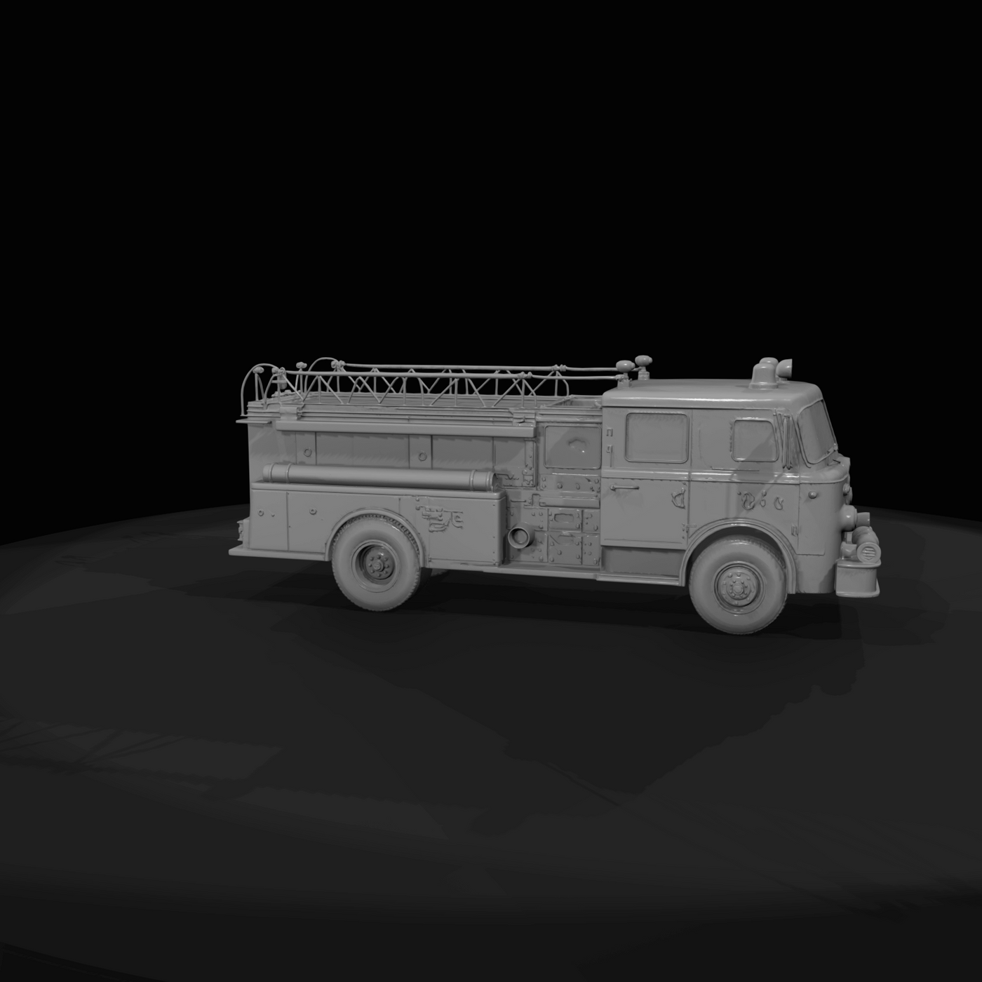 fire truck (aerial ladder truck)