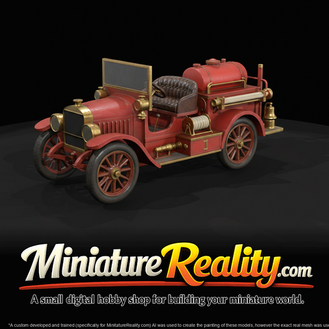 Small Vintage Fire Engine With Hose Reel And Brass Fittings (1910s)