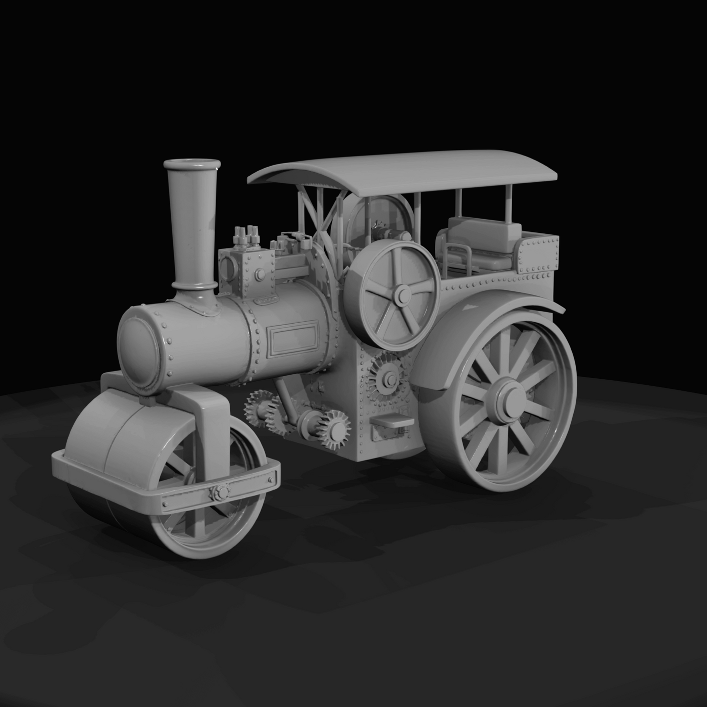 Early 20th Century Steamroller Road Roller (estimated)