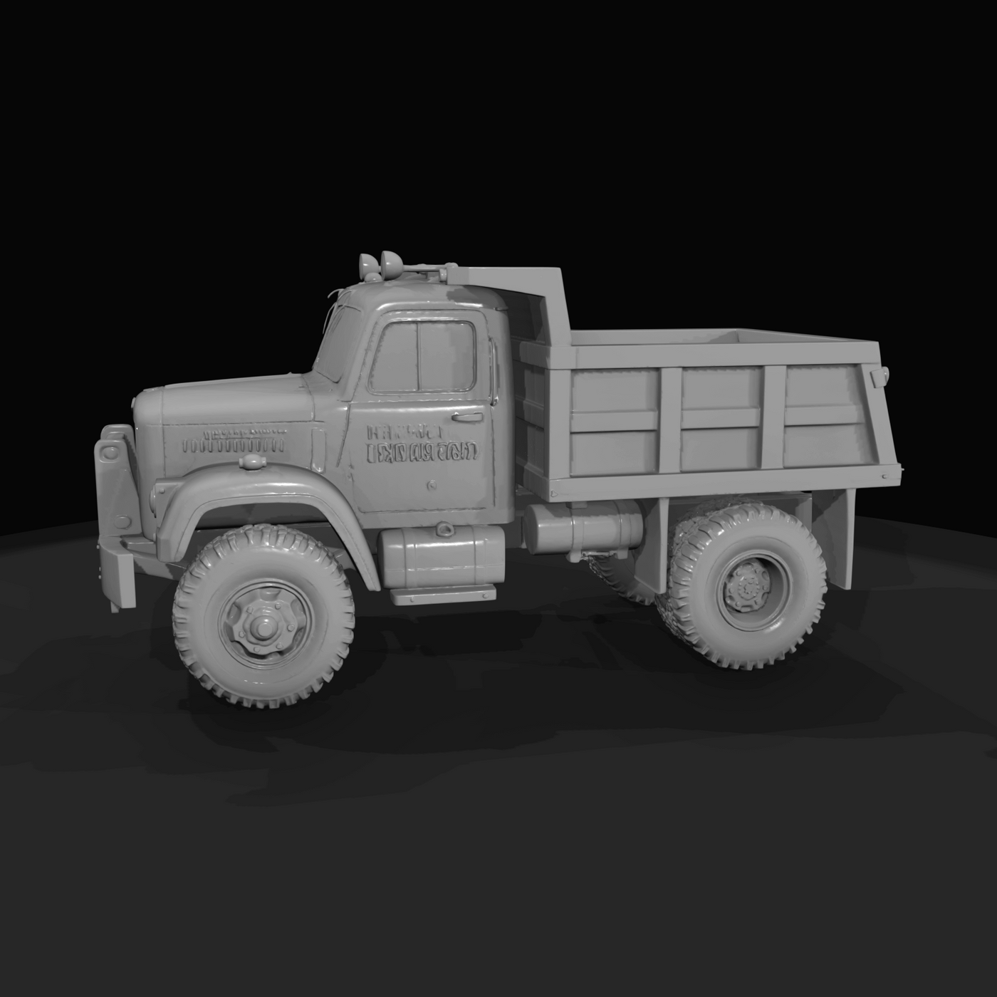 Yellow Municipal Highway Dump Truck Single Rear Axle Vintage Utility Truck (1960s)