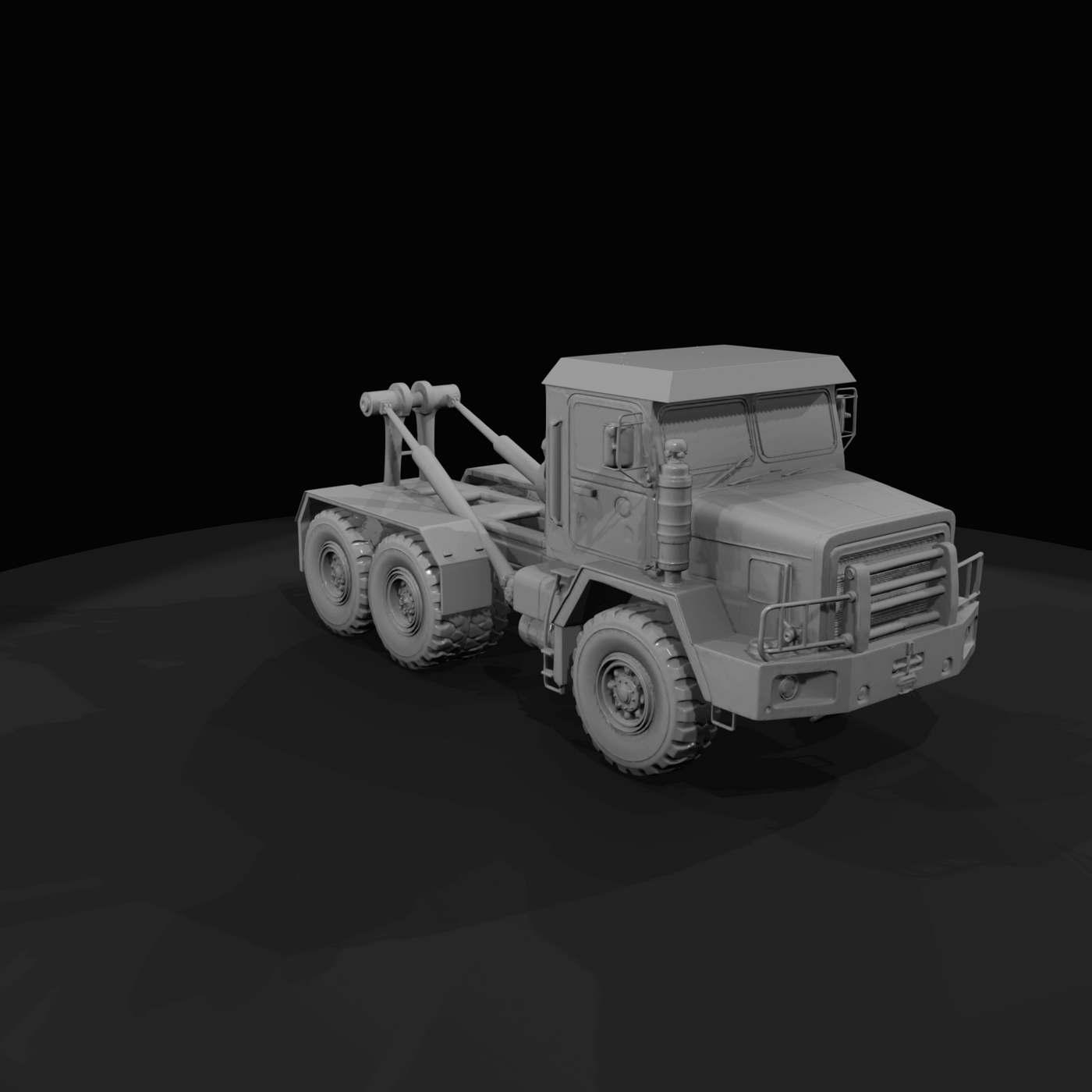 6x6 heavy duty roll-off / hook-lift logistics truck (similar to military cargo/utility trucks)